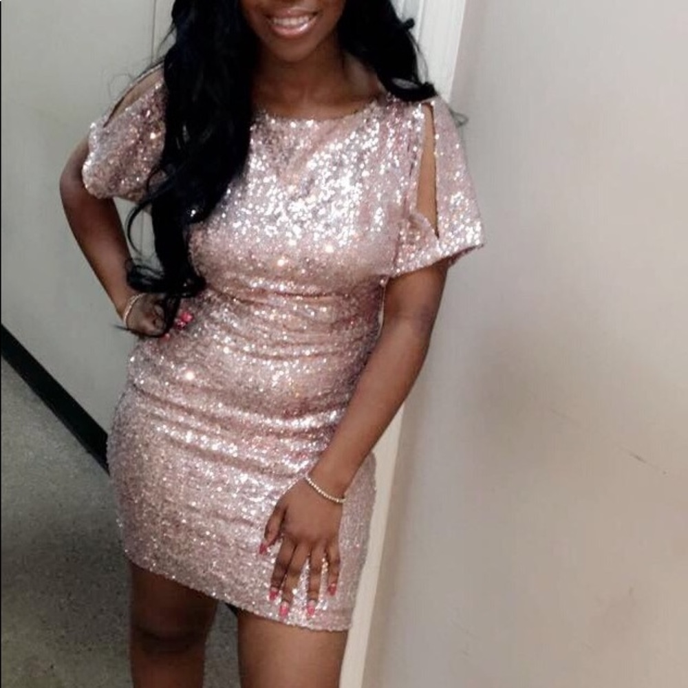 Pink Sequins Dress